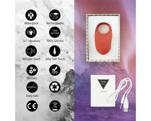 Красное кольцо с вибрацией Thor Cockring