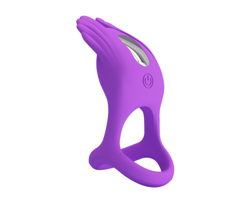 Фиолетовое перезаряжаемое виброкольцо на пенис Silas