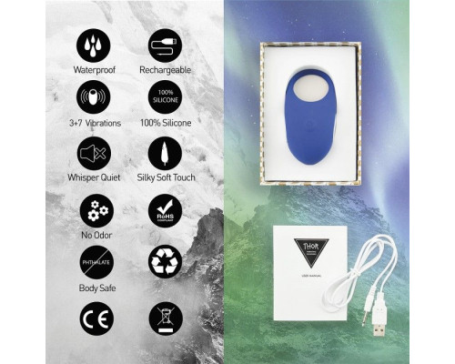 Синее кольцо с вибрацией Thor Cockring