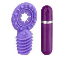 Фиолетовое эрекционное виброкольцо с 10 режимами вибрации Dash