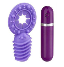 Фиолетовое эрекционное виброкольцо с 10 режимами вибрации Dash