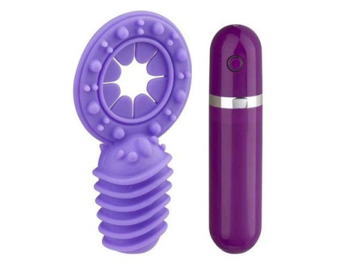 Фиолетовое эрекционное виброкольцо с 10 режимами вибрации Dash