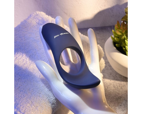 Синее эрекционное виброкольцо Cup ’Em