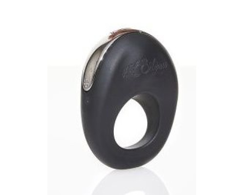Черное эрекционное виброкольцо ATOM