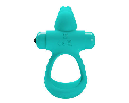 Бирюзовое эрекционное виброкольцо Passionate Figgy