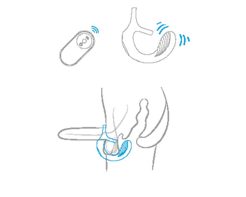 Черный анальный стимулятор с эрекционными кольцами Remote Couple Teaser