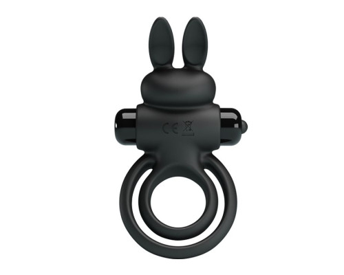Черное эрекционное кольцо с вибростимуляцией клитора Vibrant Penis Ring III