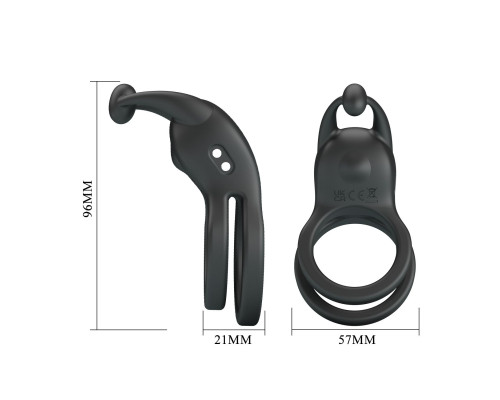 Черное перезаряжаемое виброкольцо Goodwin