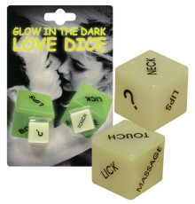 Кубики для любовных игр Glow-in-the-dark с надписями на английском