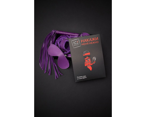Фиолетовый набор БДСМ «Накажи меня нежно» с карточками