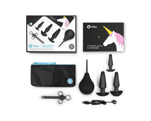 Набор в черном цвете для анальных игр ANAL EDUCATION SET