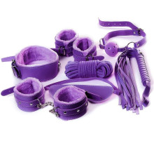 Фиолетовый набор БДСМ «Накажи меня нежно» с карточками