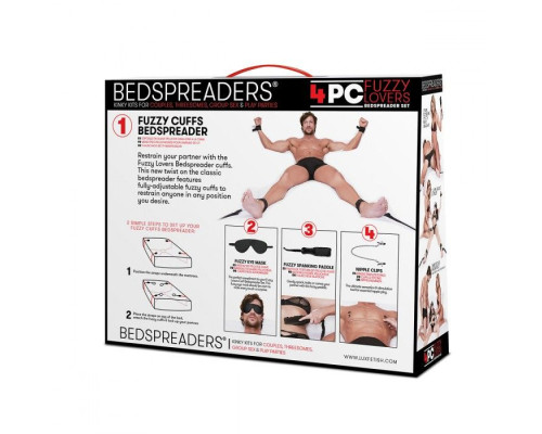 Черный набор БДСМ для фиксации на кровати