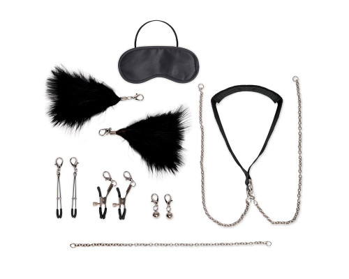Большой эротический набор из 12 предметов Interchangeable Collar   Nipple Clips Set