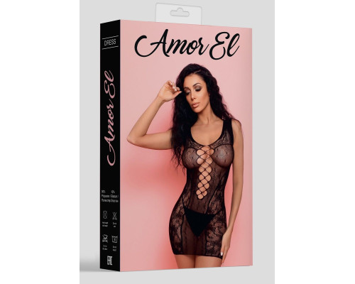 Эротическое мини-платье с глубоким круглым вырезом