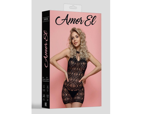 Ажурное мини-платье с воротником