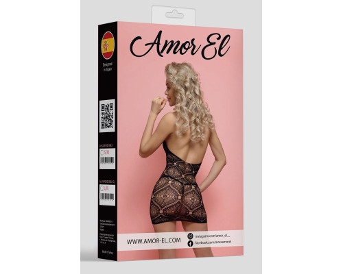 Ажурное мини-платье с воротником