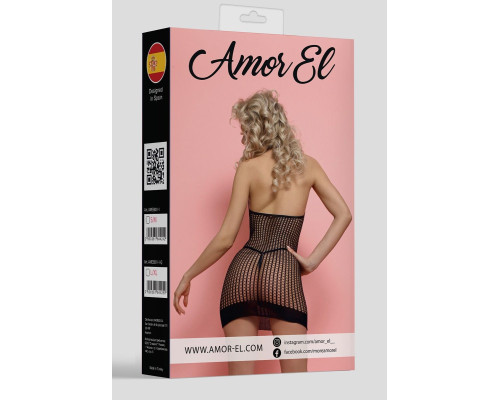 Мини-платье в мелкую тройную сетку