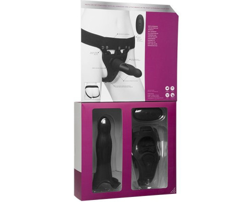 Черный полый вибрострапон Body Extensions BE Aroused - 17,78 см.