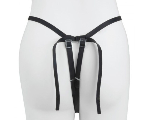 Черный полый страпон с вибрацией Mojo Ghia - 16 см.