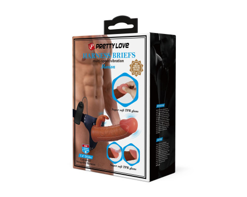 Мужской полый страпон с вибрацией Marion