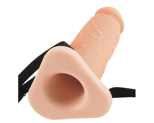 Телесный реалистичный фаллоимитатор с полостью Silicone Hollow Extension - 20 см.