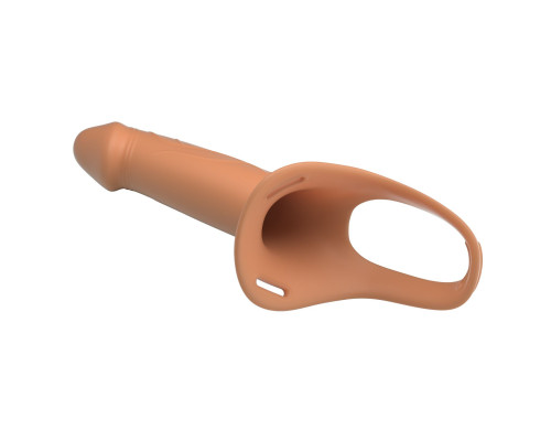 Телесный полый мужской страпон London - 16,8 см.