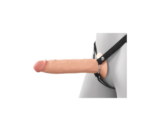 Телесный пустотелый фаллопротез 9’’ Hollow Silicone Strap-On - 24,1 см.