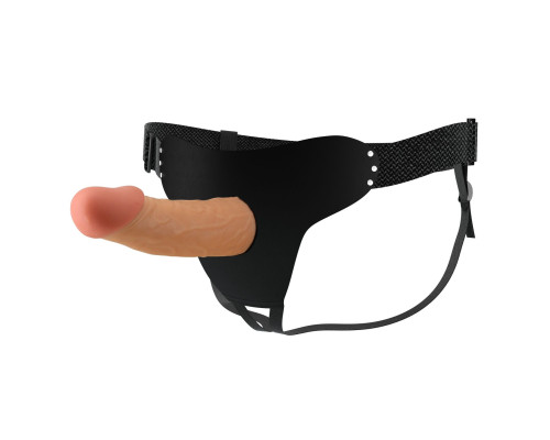 Телесный полый мужской страпон Stark - 17,5 см.