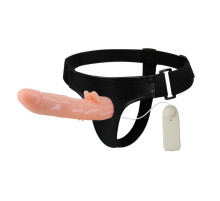 Вибрирующий страпон с пультом управления - 21 см.