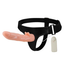Вибрирующий страпон с пультом управления - 21 см.