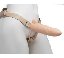 Телесный фаллопротез MEN STYLE с анальным стимулятором - 17,5 см.