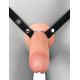 Телесный пустотелый фаллопротез 9’’ Hollow Silicone Strap-On - 24,1 см.
