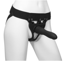 Черный полый страпон с креплением Body Extensions BE Strong - 19,05 см.