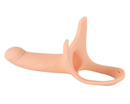 Силиконовый полый страпон на ремнях Silicone Strap-on - 16 см.