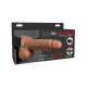 Кофейный перезаряжаемый вибрострапон 7  Hollow Rechargeable Strap-on with Balls - 20,3 см.
