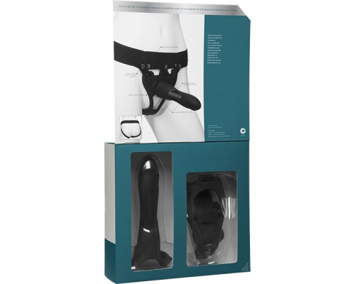 Черный полый страпон с креплением Body Extensions BE Strong - 19,05 см.