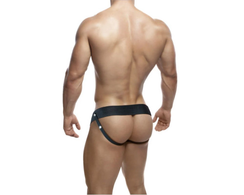 Телесный фаллопротез на черных эластичных ремнях 7 Inch Hollow Strap On - 17 см.