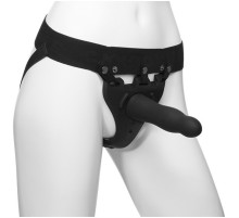 Черный полый вибрострапон Body Extensions BE Aroused - 17,78 см.