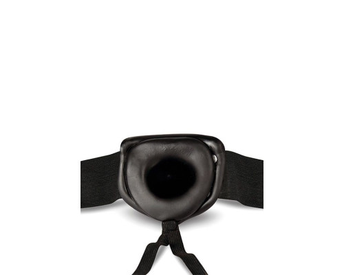 Черный мужской страпон DR. SKIN 7INCH HOLLOW STRAP ON - 17 см.