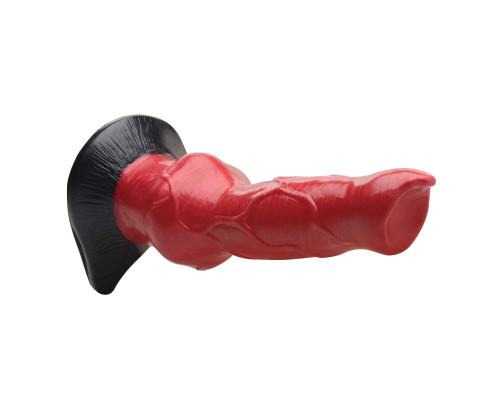 Красный фантазийный фаллоимитатор Hell-Hound Canine Penis Silicone Dildo - 19 см.