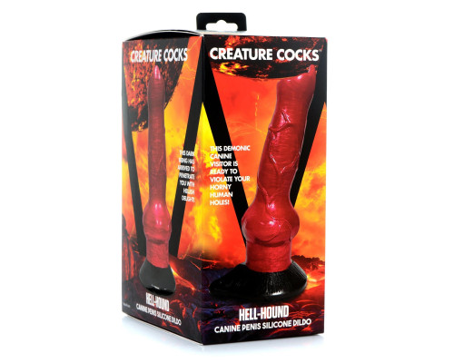 Красный фантазийный фаллоимитатор Hell-Hound Canine Penis Silicone Dildo - 19 см.