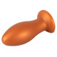 Оранжевая анальная пробка с присоской - 21 см.