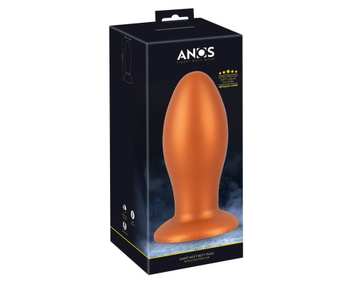 Оранжевая анальная пробка с присоской - 21 см.