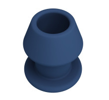 Синяя анальная пробка с открытым каналом - 8,7 см.