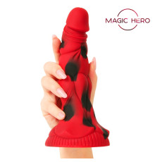 Красный фантазийный фаллоимитатор - 20 см.