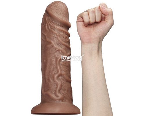 Коричневый фаллоимитатор Cubby dildo - 26,6 см.