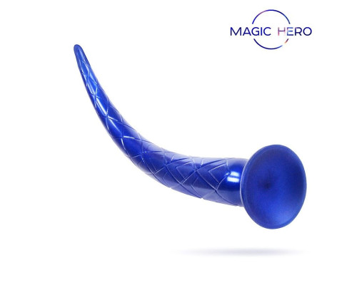 Синий стимулятор с ромбовидным рельефом - 31,5 см.