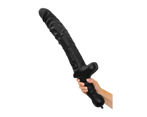 Черный фаллоимитатор «Вразумитель» с подкачкой