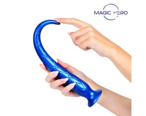 Синий стимулятор с ромбовидным рельефом - 31,5 см.